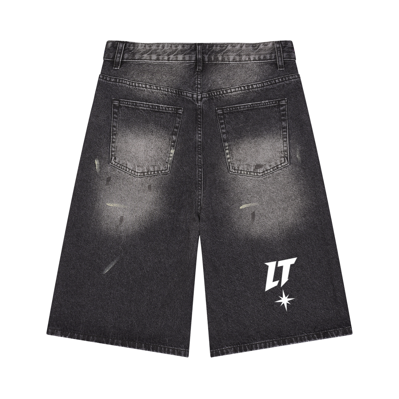 Men’s Vintage Wash Wide Leg Denim Shorts