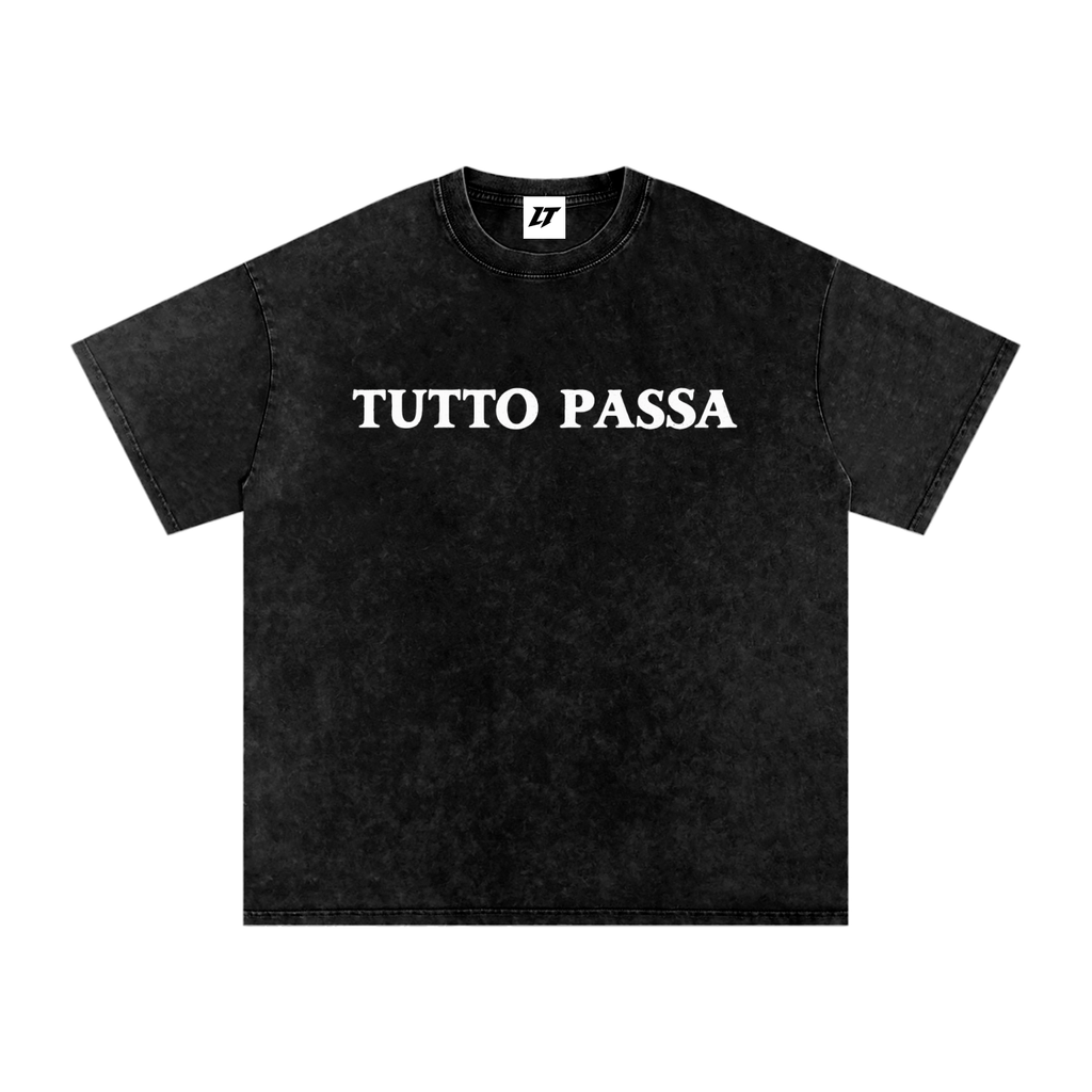 Snow Washed Oversized Cotton T-Shirt