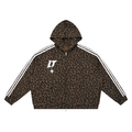 LEOPARD ZIP HOODIE Marrón