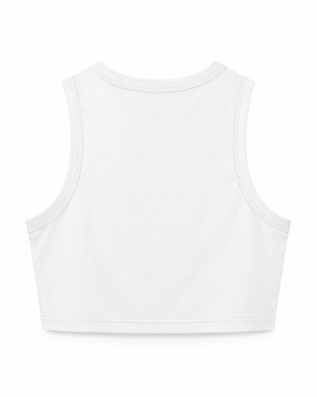 CLUB CROP TANK WHITE — top crop de canalé blanco, vista 2