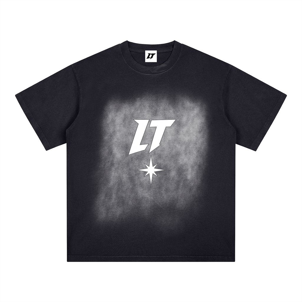 MONKEY PATCH TEE BLACK — camiseta negra lavada con parche, LT Après Ski Club, vista 1