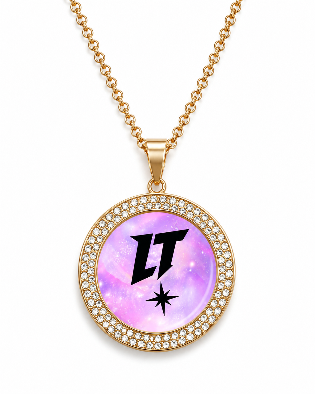 Multicolored diamond necklace Print your picture or logo