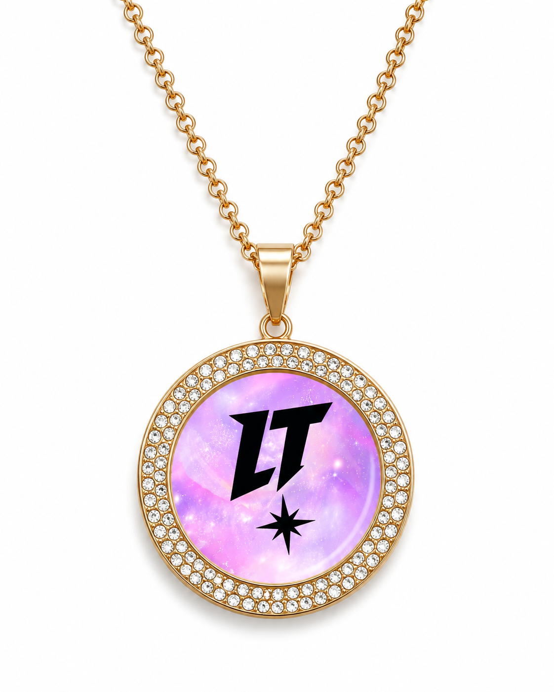 Multicolored diamond necklace Print your picture or logo