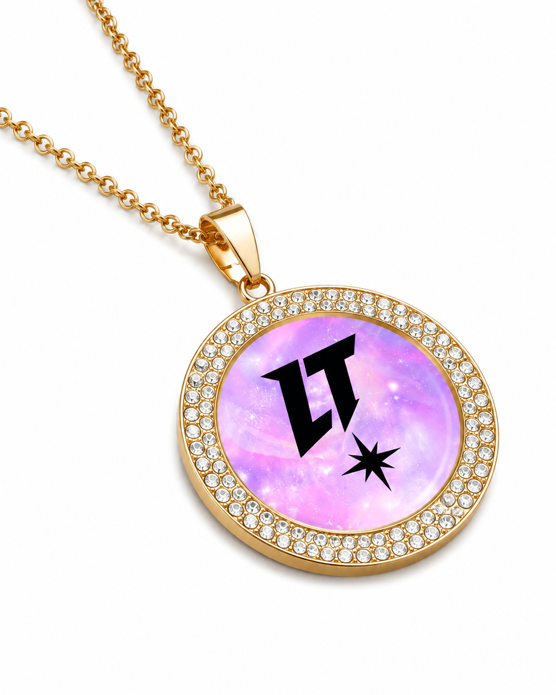 Multicolored diamond necklace Print your picture or logo
