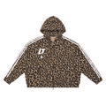 LEOPARD ZIP HOODIE Café