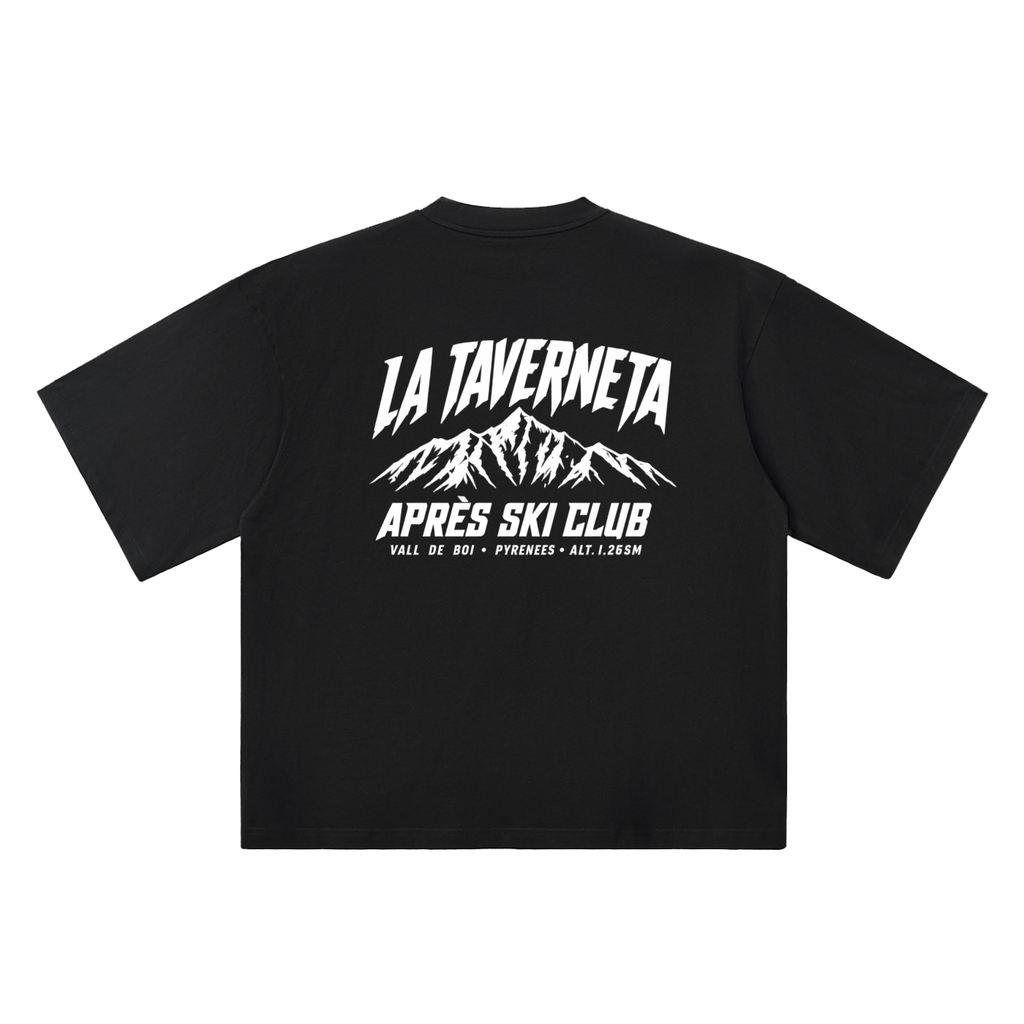 BOXY HEAVY TEE BLACK — camiseta negra boxy de hombro caído, LT Après Ski Club, vista 2