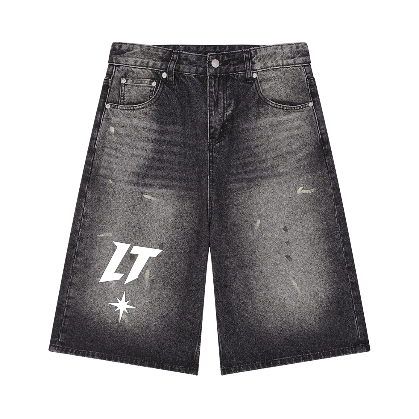 Men’s Vintage Wash Wide Leg Denim Shorts