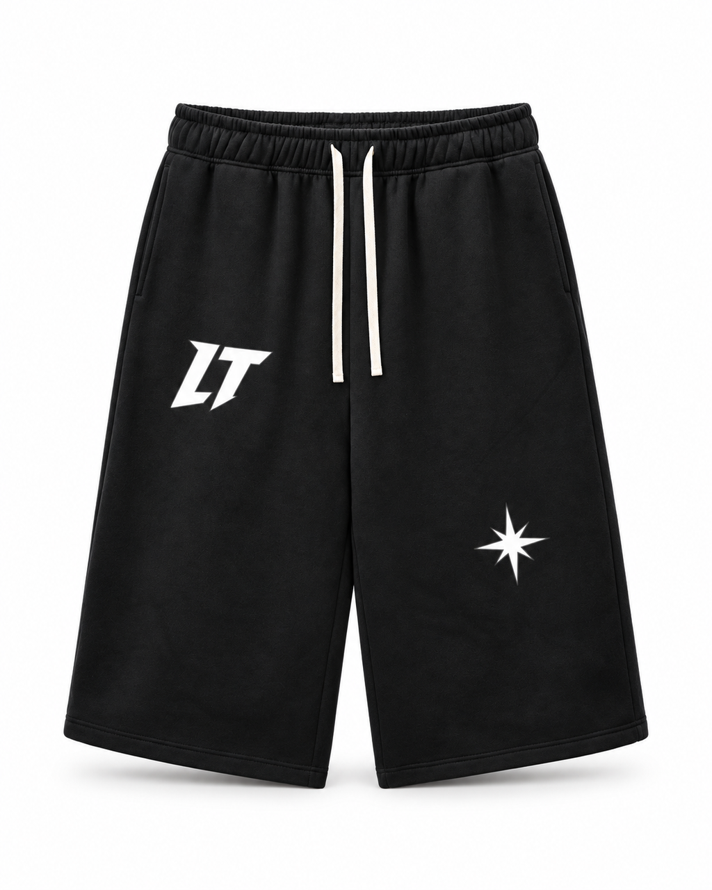 CHALET SWEATPANT 3/4 BLACK — pantalón 3/4 de pierna ancha con cordón, LT Après Ski Club, vista 1
