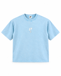 LIVE A LITTLE LOVE A LOT TEE — azul claro, logo LT frontal
