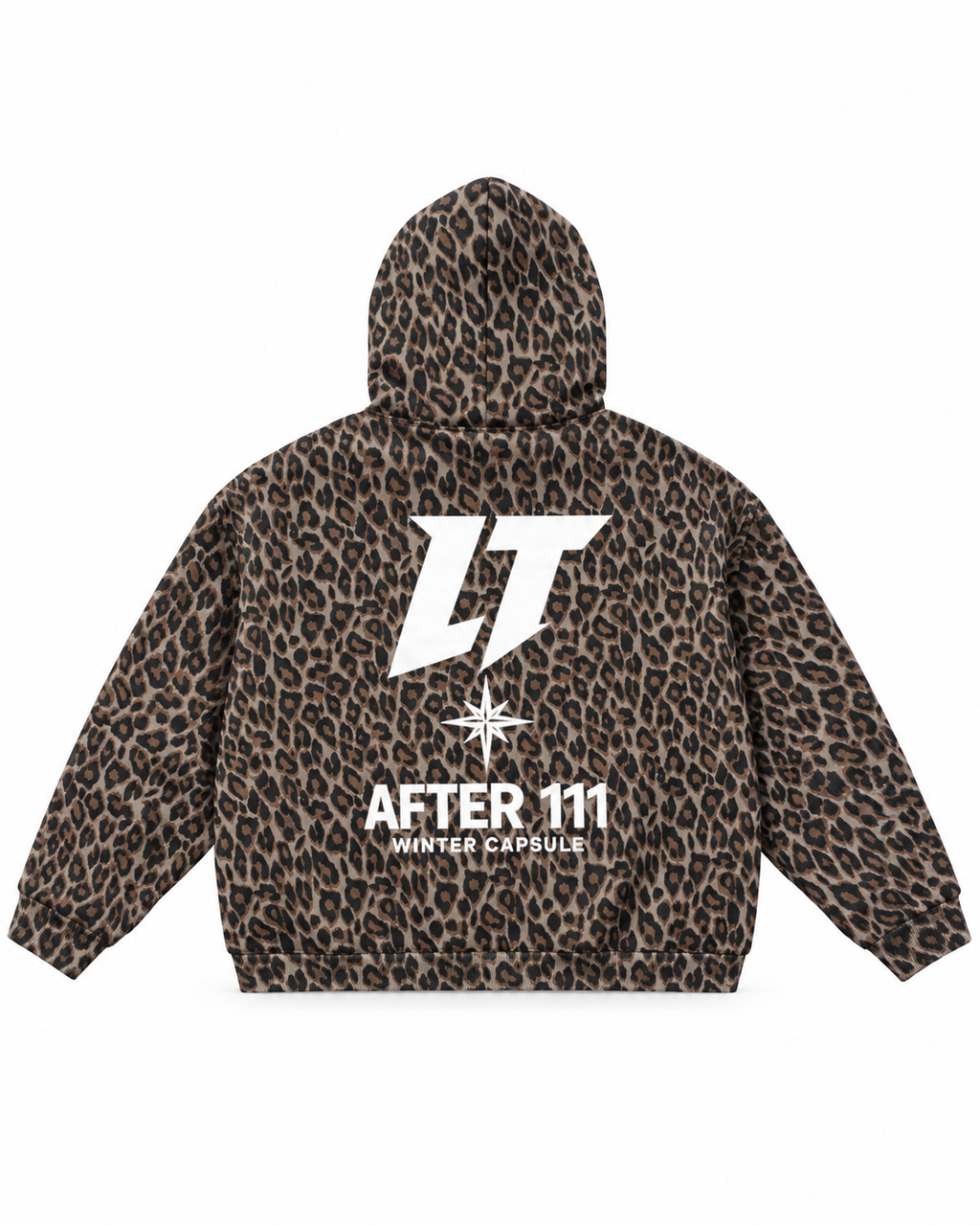 LEOPARD ZIP HOODIE TOPO CLARO