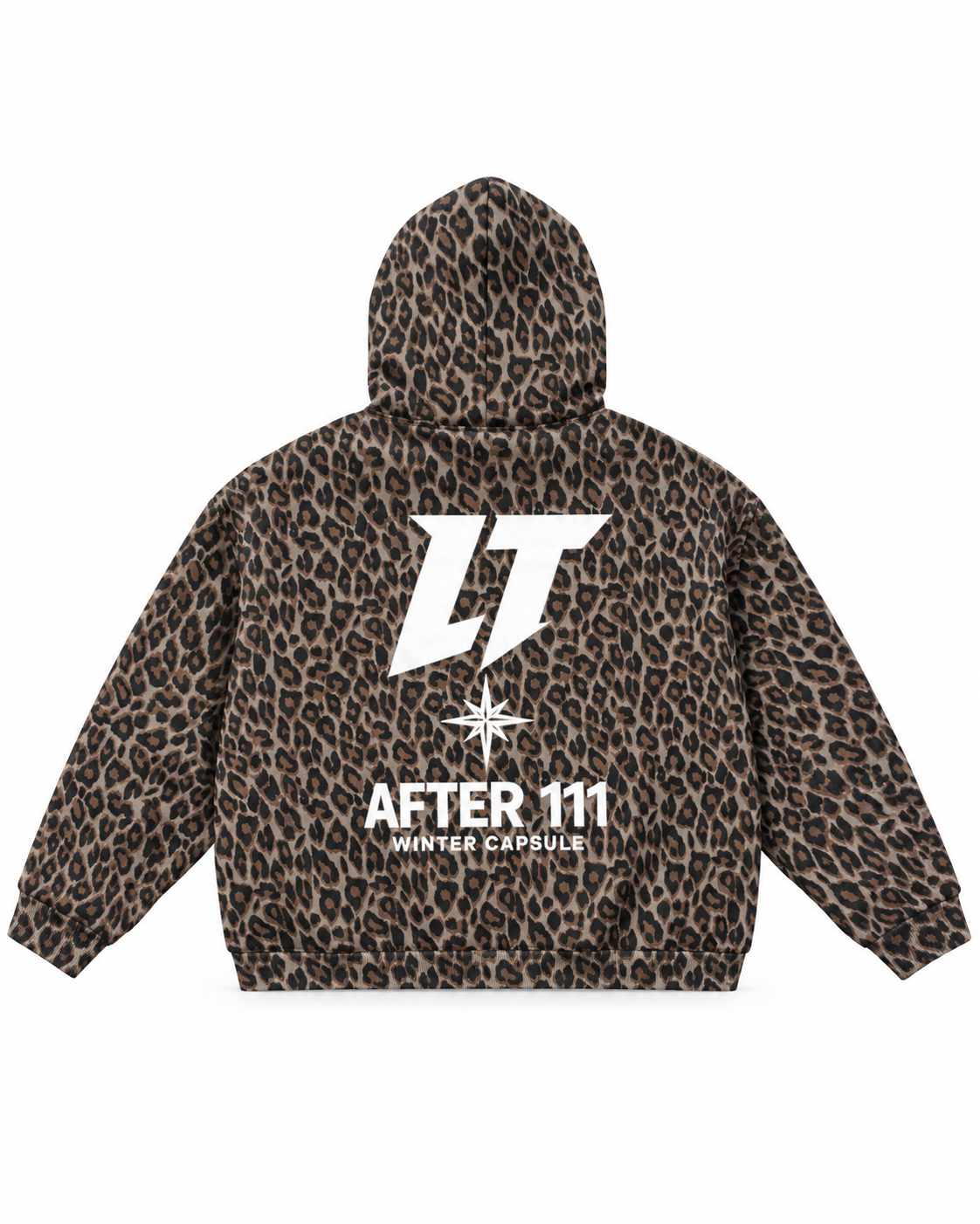 LEOPARD ZIP HOODIE TOPO CLARO